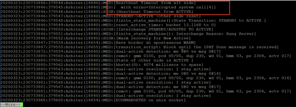 Excerpt from Avaya Communication Manager log file showing interchange