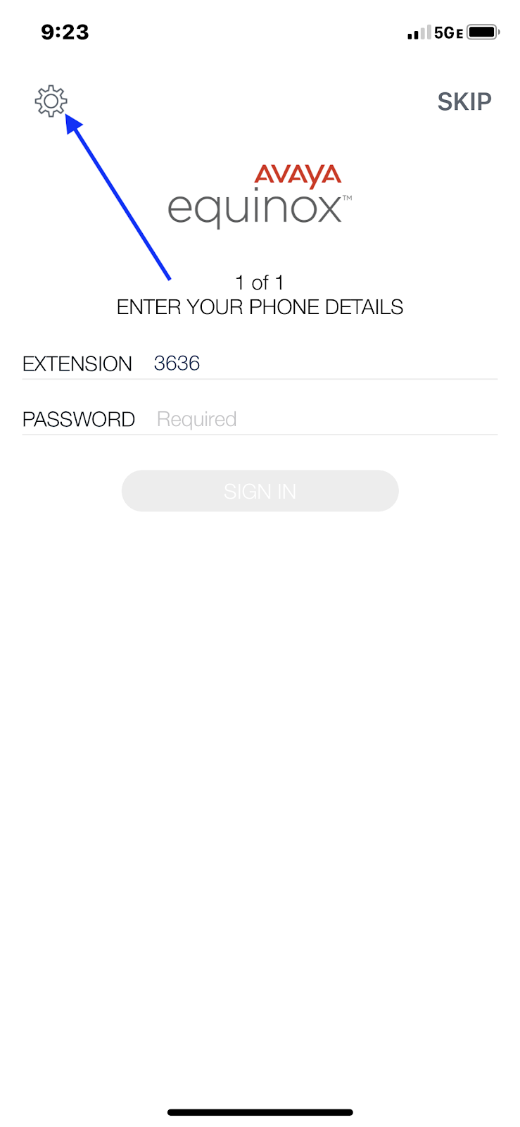 Avaya Equinox iOS enabling accessing settings