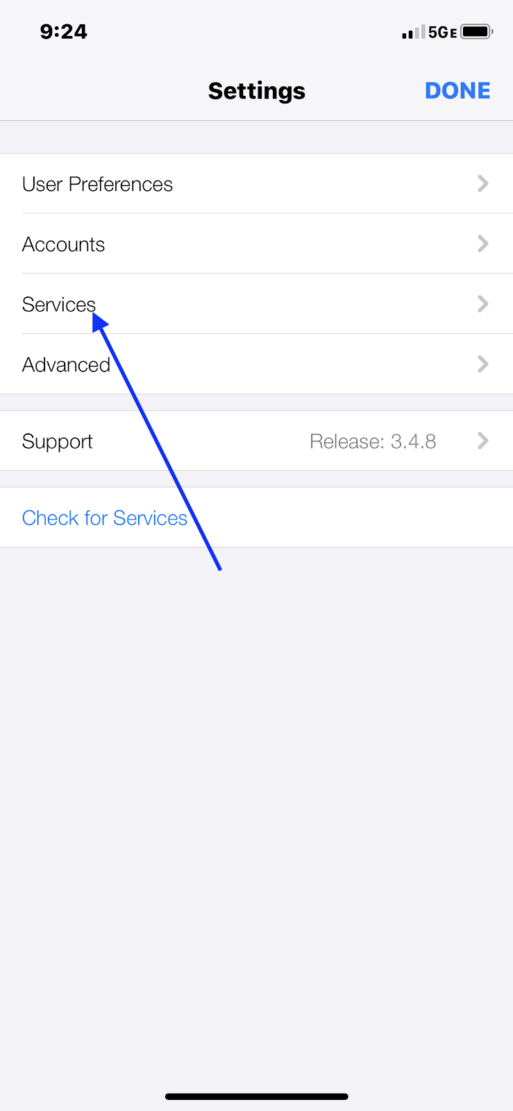 Avaya Equinox iOS accessing services