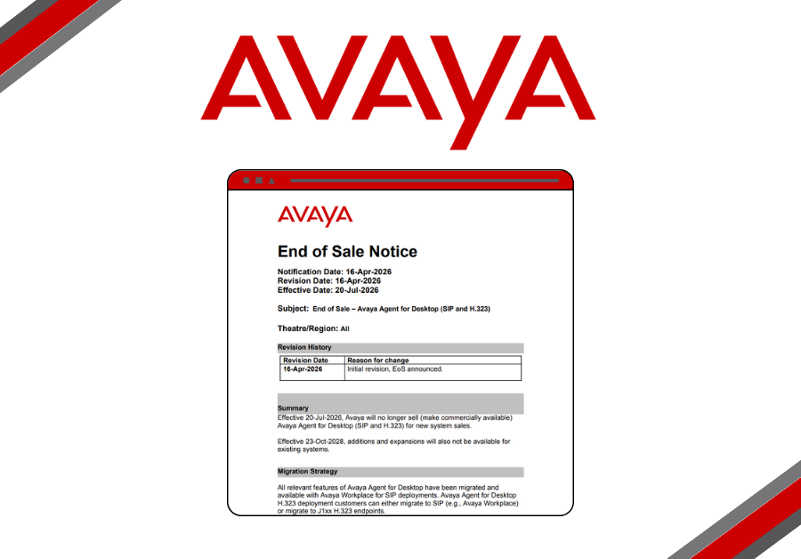 Avaya AAFD end of sale notice July 2026 with migration options to Avaya Workplace SIP and J1xx H.323 phones